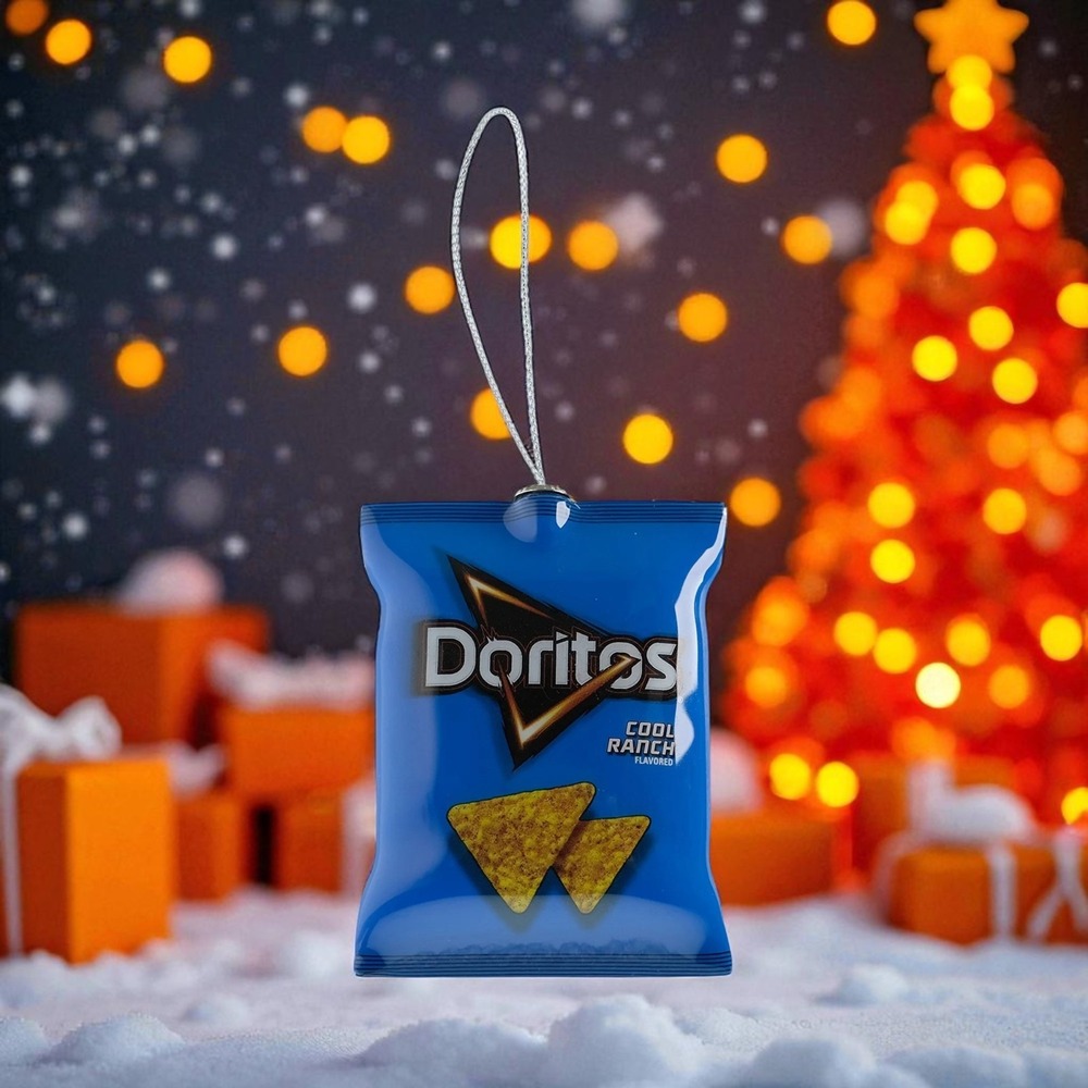 NWT‎ Doritos Cool Ranch Hanging Christmas Ornament, 4 inches Tall By Ruz